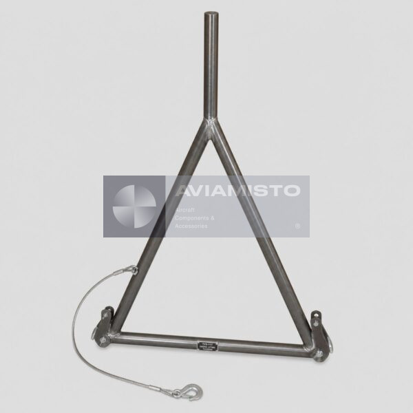 140-9908-00 TV3-117 engine lifting beam complete triangular assembly with safety cable on a light-grey background