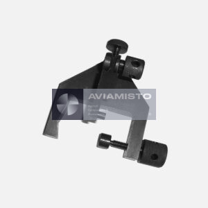 6360/504 tail rotor shaft play fixture complete fixture with its clamping frame and adjustment screws visible