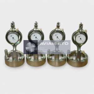 8-0071-20 tail shaft alignment checking fixture set complete set of four fixtures with circular bases and dial indicators on a light-grey background