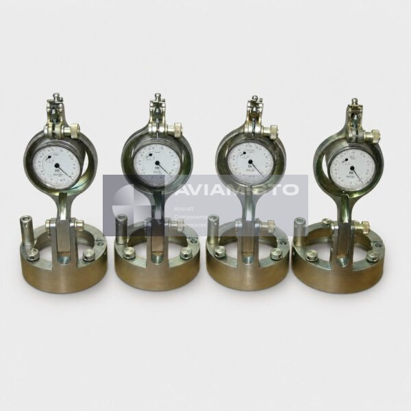 8-0071-20 tail shaft alignment checking fixture set complete set of four fixtures with circular bases and dial indicators on a light-grey background