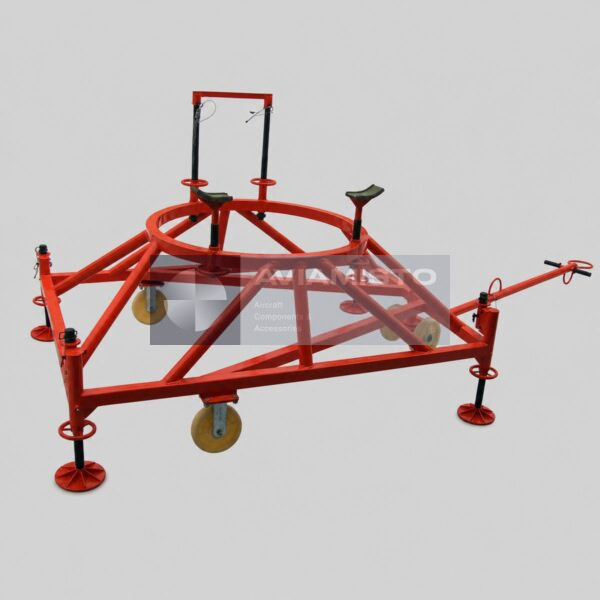 8AT-9906-00 main gearbox maintenance stand complete wheeled frame assembly on a light-grey background