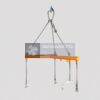 8AT-9908-00 engine lifting beam assembly complete orange lifting beam assembly with upper suspension hardware, wire ropes, hooks and curved support fitting