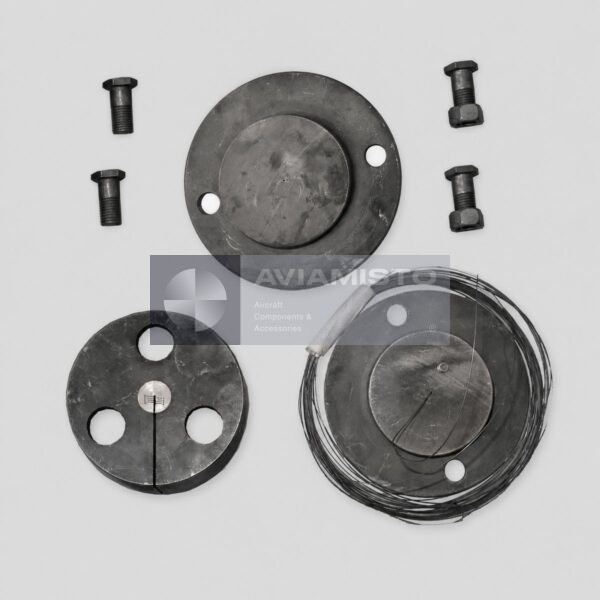 8AT-9950-00 tail shaft support alignment checking fixture complete fixture kit with three circular alignment plates, four fasteners, connecting wire and visible machined features
