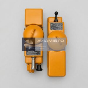 A43-0200-0 10-ton hydraulic jack pair of complete orange jack units with controls and nameplates