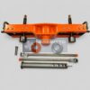 SSh-04-000 aircraft wheel tire remover set complete orange tire remover assembly with spring-loaded mechanisms, adapters, collars and operating rods arranged as a full set
