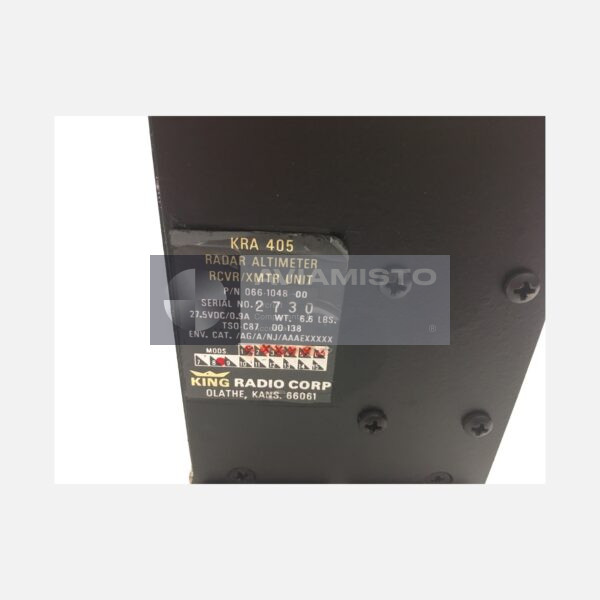 066-1048-00 BendixKing KRA 405 radar altimeter identification plate
