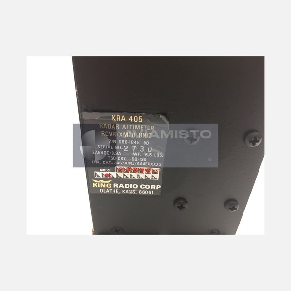 066-1048-00 BendixKing KRA 405 radar altimeter identification plate