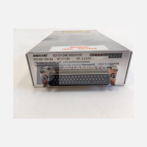066-1069-04 BendixKing KDI 574 DME indicator identification plate