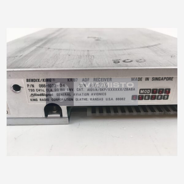 066-1072-04 BendixKing KR 87 ADF receiver identification plate