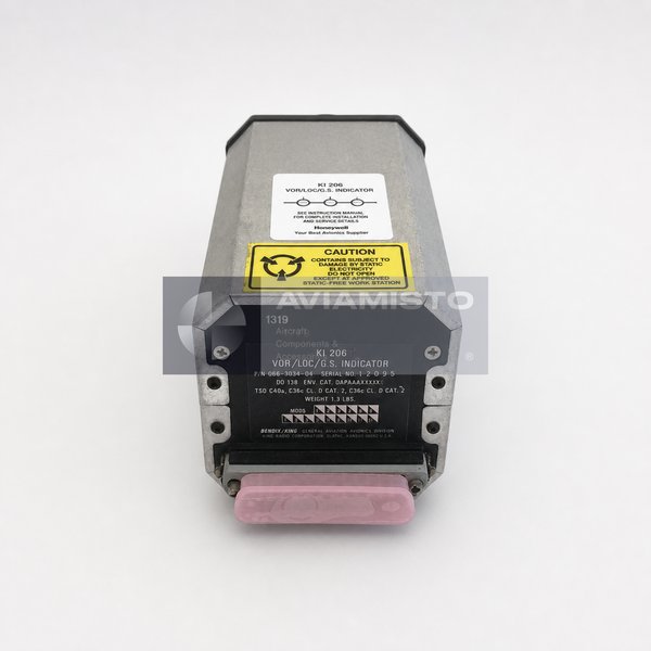 066-3034-04 BendixKing KI 206 VOR LOC glideslope indicator identification plate
