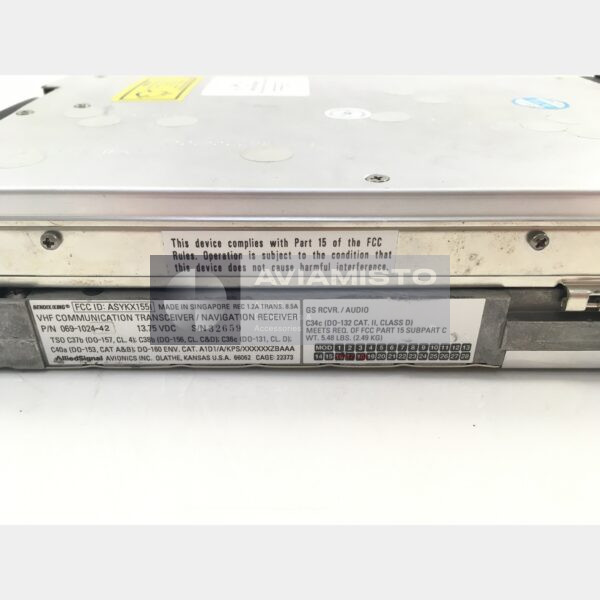 069-1024-42 BendixKing KX 155 NAV/COMM radio identification plate