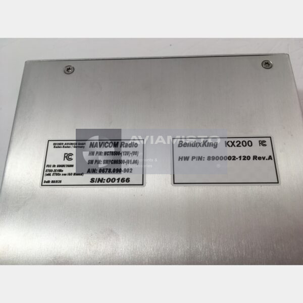 89000002-120 BendixKing KX 200 NAV COM radio identification plate