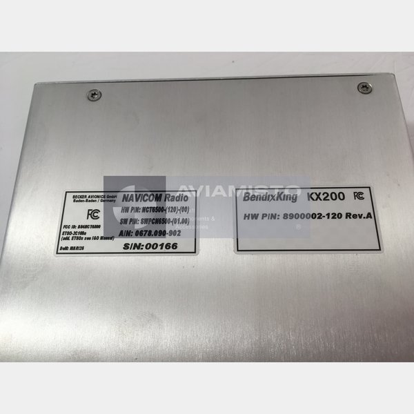 89000002-120 BendixKing KX 200 NAV COM radio identification plate