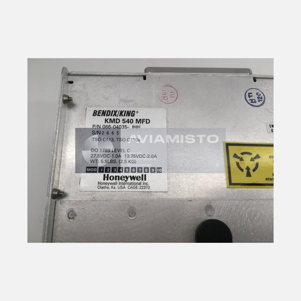 066-04035-0101 BendixKing KMD 540 MFD identification plate