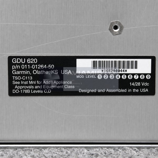011-01264-50 Garmin GDU 620 exact manufacturer identification plate