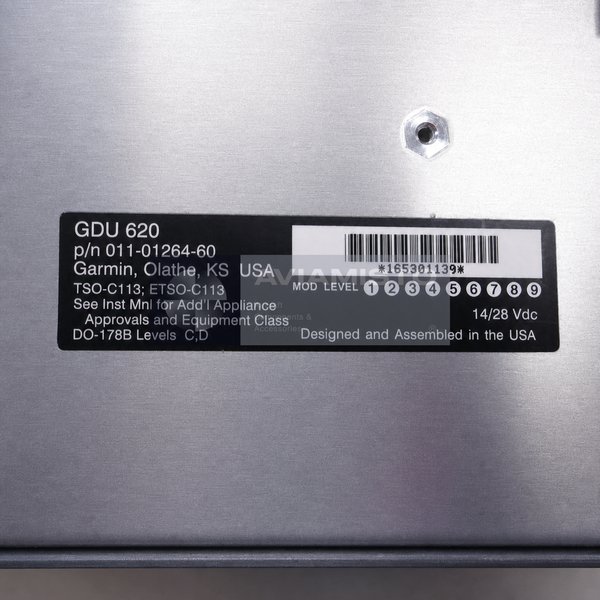 011-01264-60 Garmin GDU 620 exact manufacturer identification plate