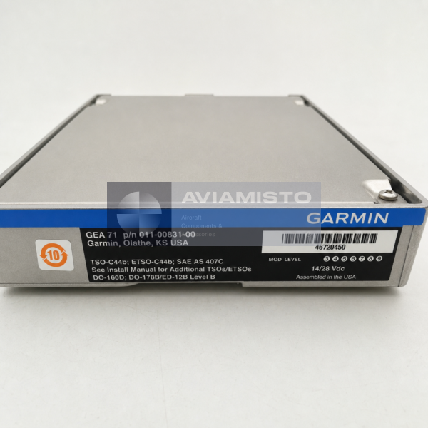 011-00831-00 Garmin GEA 71 identification plate