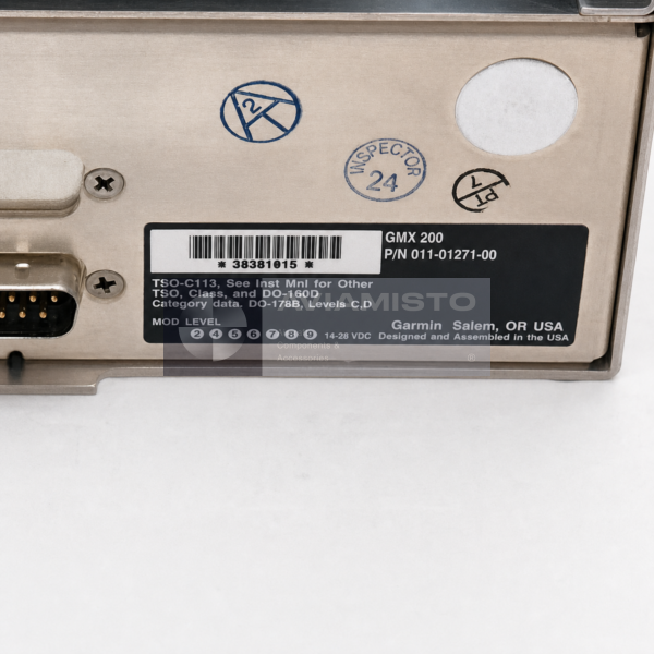 011-01271-00 Garmin GMX 200 identification plate