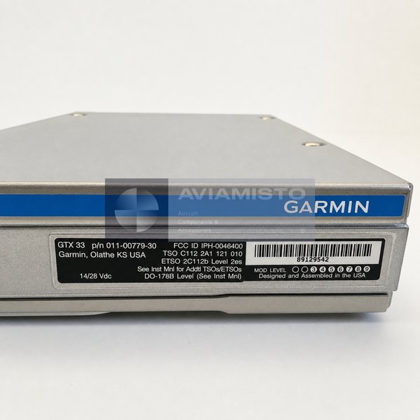 011-00779-30 Garmin GTX 33ES transponder exact identification plate
