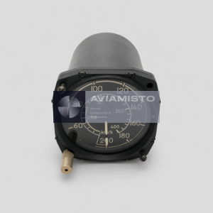LUN 1107-8 aircraft airspeed indicator complete front view