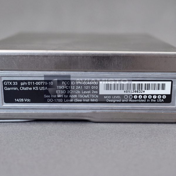 011-00779-10 Garmin GTX 33 remote Mode S transponder identification view