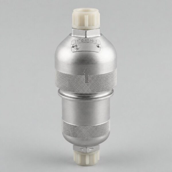 11GF4BN-1 hydraulic filter illustration with silver cylindrical housing and protective end caps