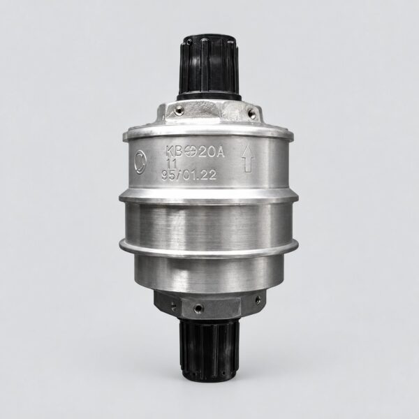 11VF19A air filter with stepped silver cylindrical housing and black ribbed connectors