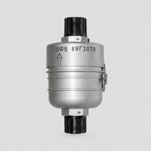 11VF5 air filter with compact silver cylindrical housing and black ribbed connectors