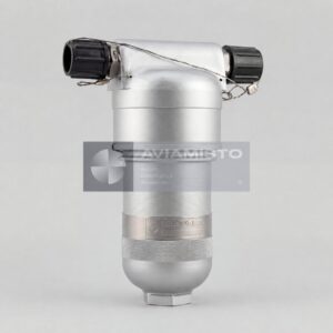 12GF10-1 hydraulic filter illustration with cylindrical housing and capped ports