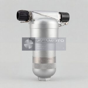 12GF10BN-1 hydraulic filter illustration with cylindrical housing and capped ports