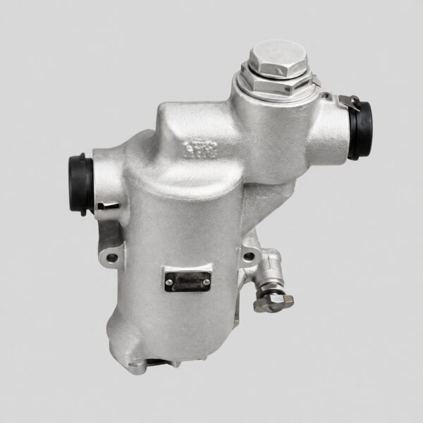 12TF29SN fuel filter with cast housing, capped side connections, upper plug and mounting lugs