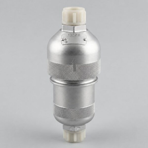 13GF6 hydraulic filter illustration with silver cylindrical housing and protective end caps
