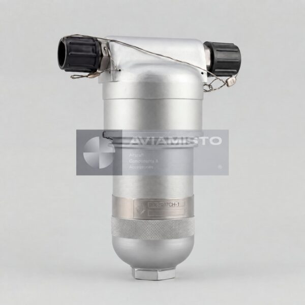 15GF17SN-1 hydraulic filter illustration with cylindrical housing and capped ports