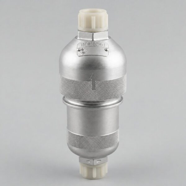 15GF18SN-1 hydraulic filter illustration with silver cylindrical housing and protective end caps