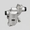 724.100 fuel filter with cast housing, capped side connections, upper plug and mounting lugs