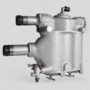 8D2.966.003-01 fuel filter with housing, two left-facing capped pipes, top elbow and lower drain