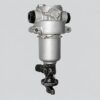 8D2.966.118-2 fuel filter with housing, opposing capped ports, sealed access cap and lower valve