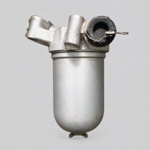 8D2.966.125 fuel filter with narrow filter bowl, angled capped openings, upper seam and lower foot