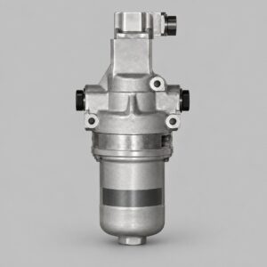 8D2.966.464 hydraulic filter with upper valve block, capped side ports, mounting holes and lower bowl