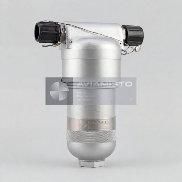 FG11/4-1 hydraulic filter illustration with cylindrical housing and capped ports