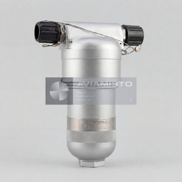 FG11SN-1 hydraulic filter illustration with cylindrical housing and capped ports