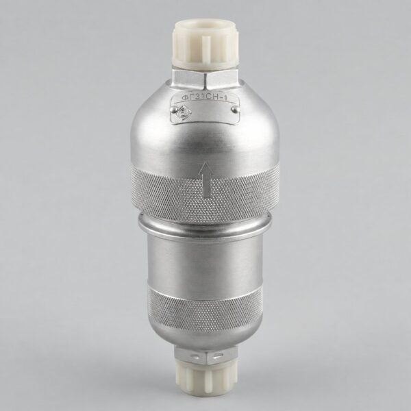 FG31SN-1 hydraulic filter illustration with silver cylindrical housing and protective end caps