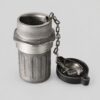 NU5602-30A hydraulic filter with open cylindrical body, external threaded band, ribbed lower section and chained black cap